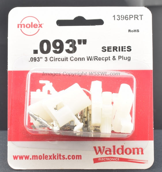 Molex Waldom 1396PRT 3 Circuit .093 Connectors Male Female Contacts - Dave's Hobby Shop by W5SWL