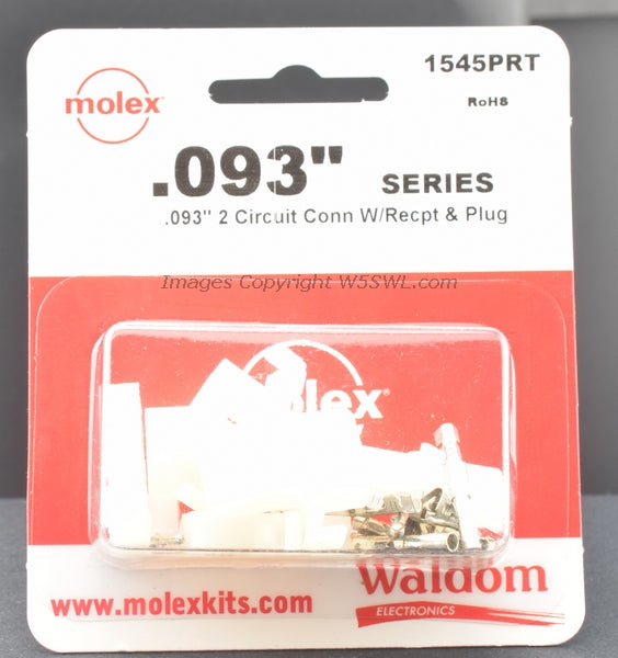 Molex Waldom 1545PRT 2 Circuit .093 Connectors Male Female Contacts - Dave's Hobby Shop by W5SWL