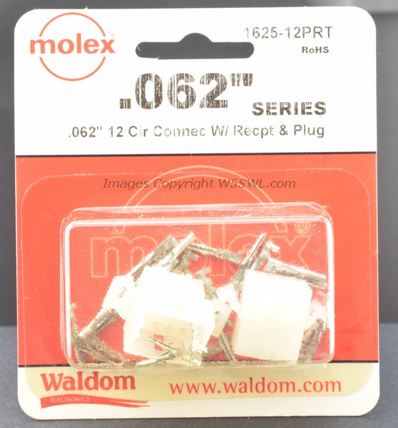 Molex Waldom 1625-12PRT 12 Circuit .062 Connectors Male Female Contacts - Dave's Hobby Shop by W5SWL