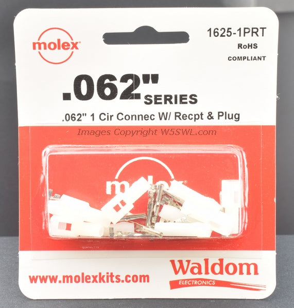 Molex Waldom 1625-1PRT 1 Circuit .062 Connectors Male Female Contacts - Dave's Hobby Shop by W5SWL