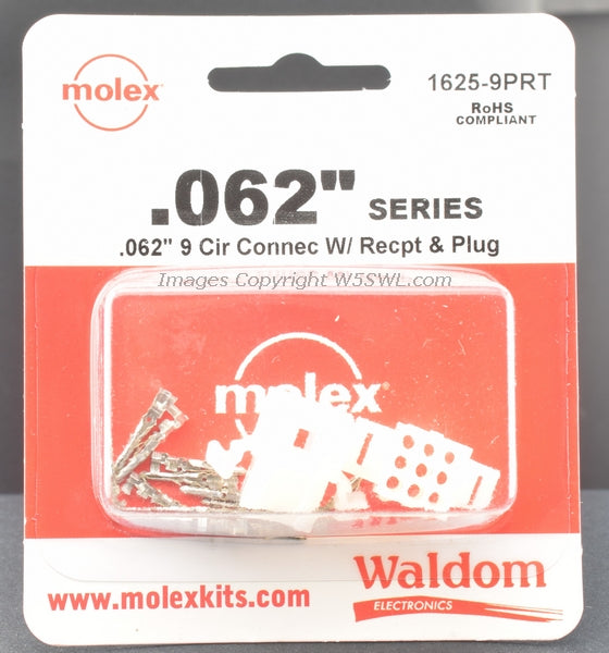 Molex Waldom 1625-9PRT 9 Circuit .062 Connectors Male Female Contacts - Dave's Hobby Shop by W5SWL