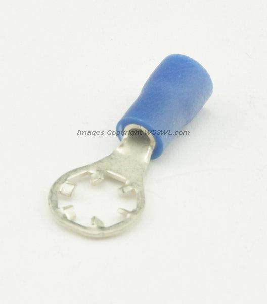 Vinyl Star Ring Terminal Butted Seam  #10 or .190" Stud Size Blue 14 to 16 Ga - Dave's Hobby Shop by W5SWL