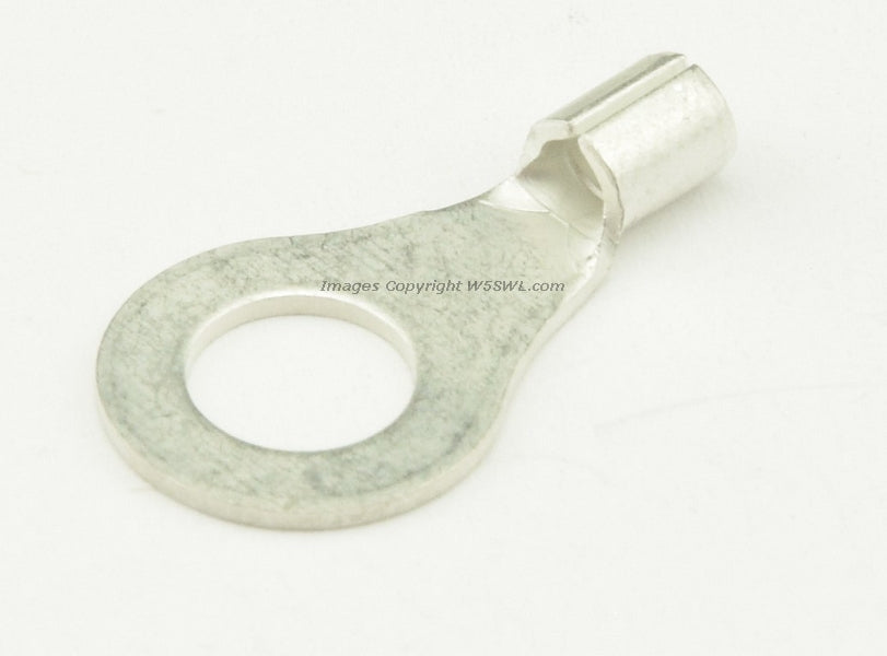 Non Insulated Ring Terminal Butted Seam  1/4" Stud Size 14 to 16 Ga - Dave's Hobby Shop by W5SWL