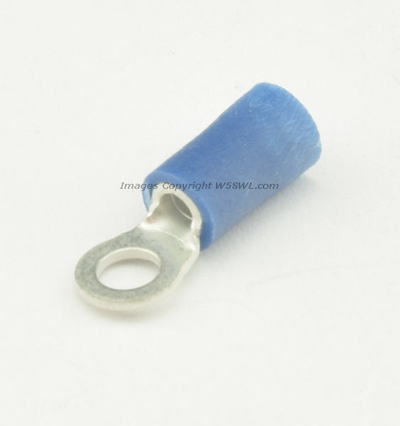 Vinyl Ring Terminal Butted Seam #6 or .204" Stud Size Blue 14 - 16 Ga - Dave's Hobby Shop by W5SWL