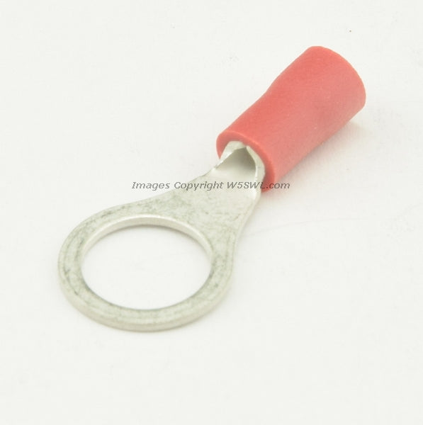 Vinyl Ring Terminal Butted Seam  5/16" Stud Size Red 18 to 22 Ga - Dave's Hobby Shop by W5SWL