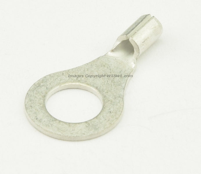 Non Insulated Ring Terminal Butted Seam  1/4" Stud Size 18 to 22 Ga - Dave's Hobby Shop by W5SWL