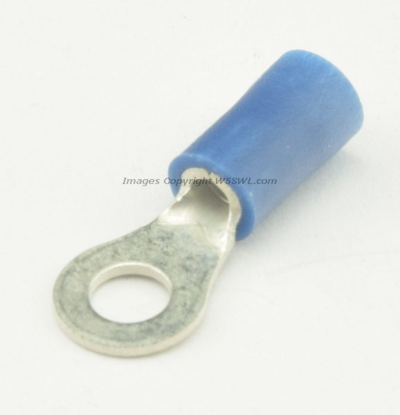 Vinyl Ring Terminal Butted Seam #8 or .164" Stud Size Blue 14 - 16 Ga - Dave's Hobby Shop by W5SWL