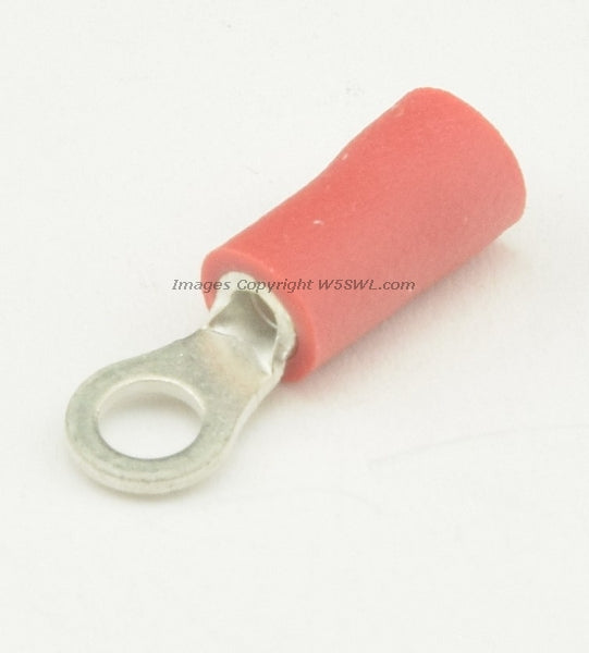 Vinyl Ring Terminal Butted Seam #4 or .112" Stud Size Red 18 to 22 Ga - Dave's Hobby Shop by W5SWL