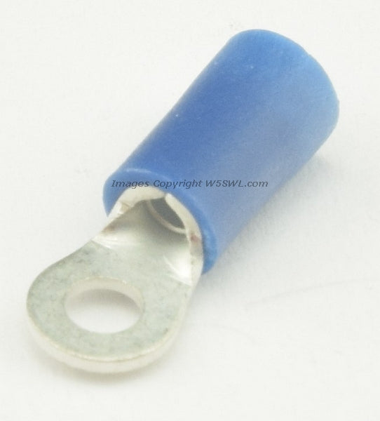 Vinyl Ring Terminal Butted Seam #4 or .112" Stud Size Blue 14 - 16 Ga - Dave's Hobby Shop by W5SWL