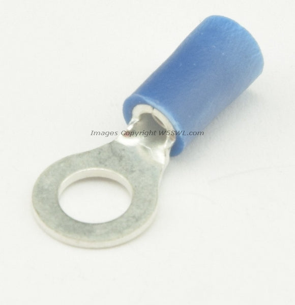 Vinyl Ring Terminal Butted Seam #10 or .19" Stud Size Blue 14 - 16 Ga - Dave's Hobby Shop by W5SWL