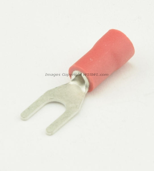 Vinyl Spade Terminal Butted Seam #6 or .138" Stud Size Red 18 - 22 Ga - Dave's Hobby Shop by W5SWL