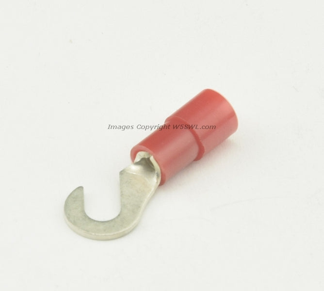 Nylon Hook Terminal Butted Seam #6 or .138" Stud Size Red 18 - 22 Ga - Dave's Hobby Shop by W5SWL