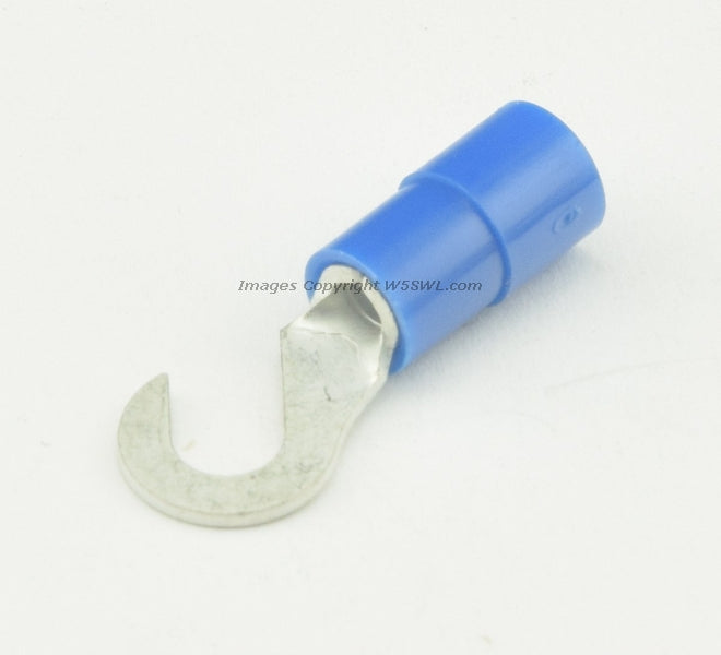 Nylon Hook Terminal Butted Seam #8 or .164" Stud Size Blue 14 - 16 Ga - Dave's Hobby Shop by W5SWL