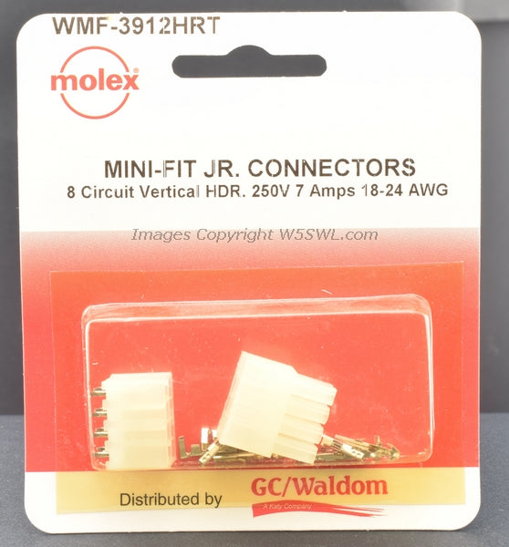 Molex Waldom WMF-3912HRT MINI-FIT JR Connectors 8 Circuit - Dave's Hobby Shop by W5SWL