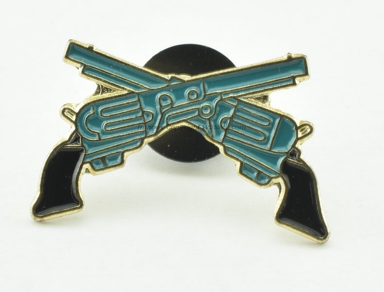 Crossed Pistols Revolvers Tie Tack Pin - Dave's Hobby Shop by W5SWL