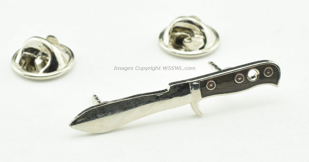 Knife Tie Tack Lapel Hat Pin PinBack - Dave's Hobby Shop by W5SWL