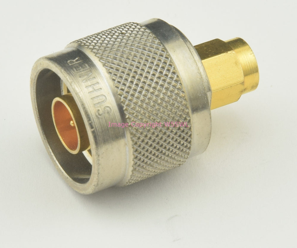 Suhner N Male to SMA Male RF Connector Adapter - Dave's Hobby Shop by W5SWL
