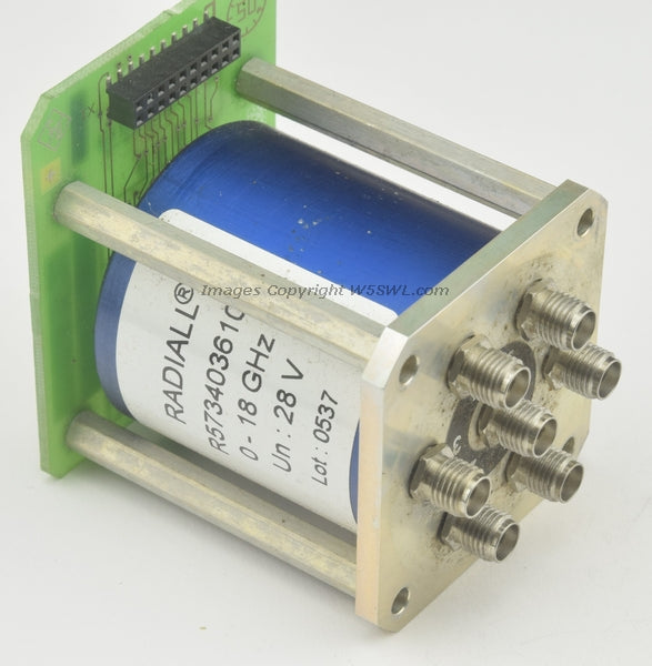 Radiall R573403610 RF Coaxial Switch 28VDC DC-18 GHz SMA 6-Position SP6T - Dave's Hobby Shop by W5SWL