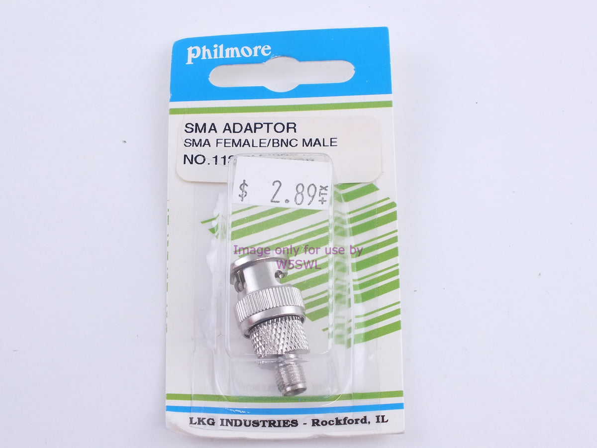 Philmore 11340 SMA Adaptor SMA Female/BNC Male (bin102) - Dave's Hobby Shop by W5SWL