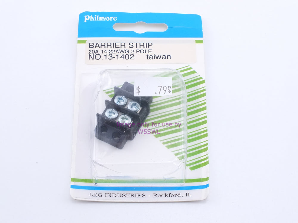 Philmore 13-1402 Barrier Strip 20A 14-22AWG 2 Pole (bin96) - Dave's Hobby Shop by W5SWL