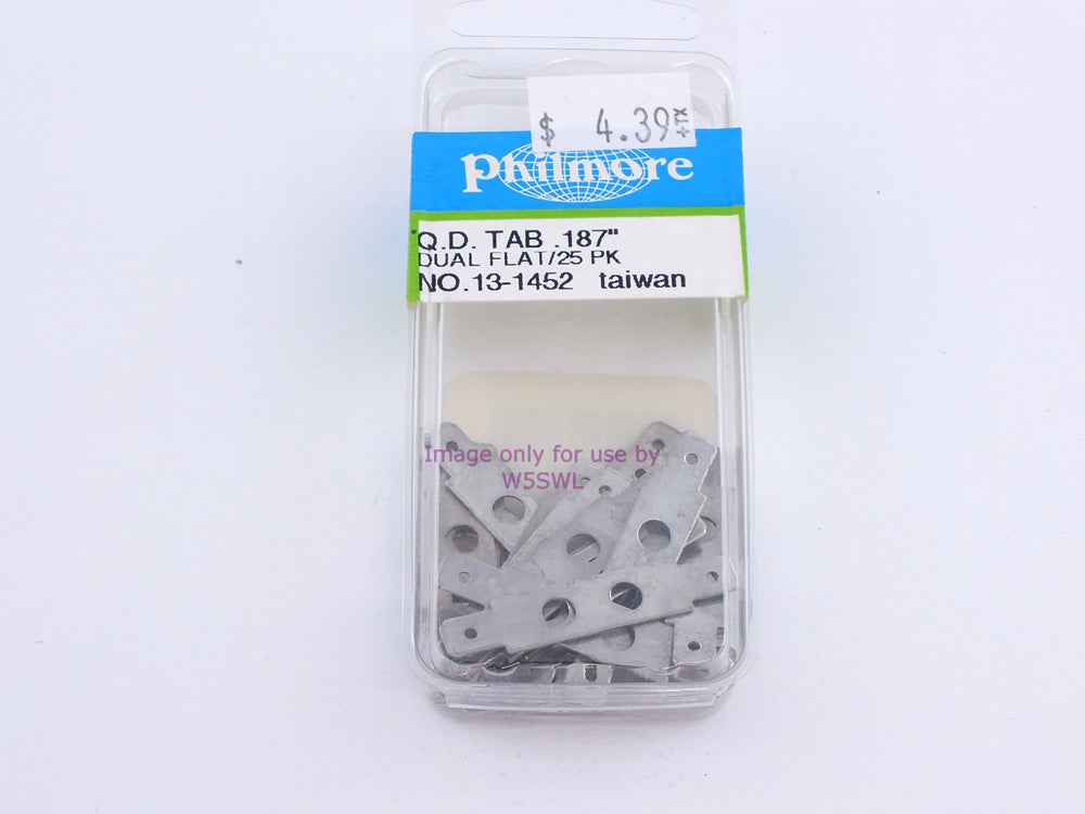 Philmore 13-1452 Q.D. Tab .187" Dual Flat/25 Pk (bin112) - Dave's Hobby Shop by W5SWL