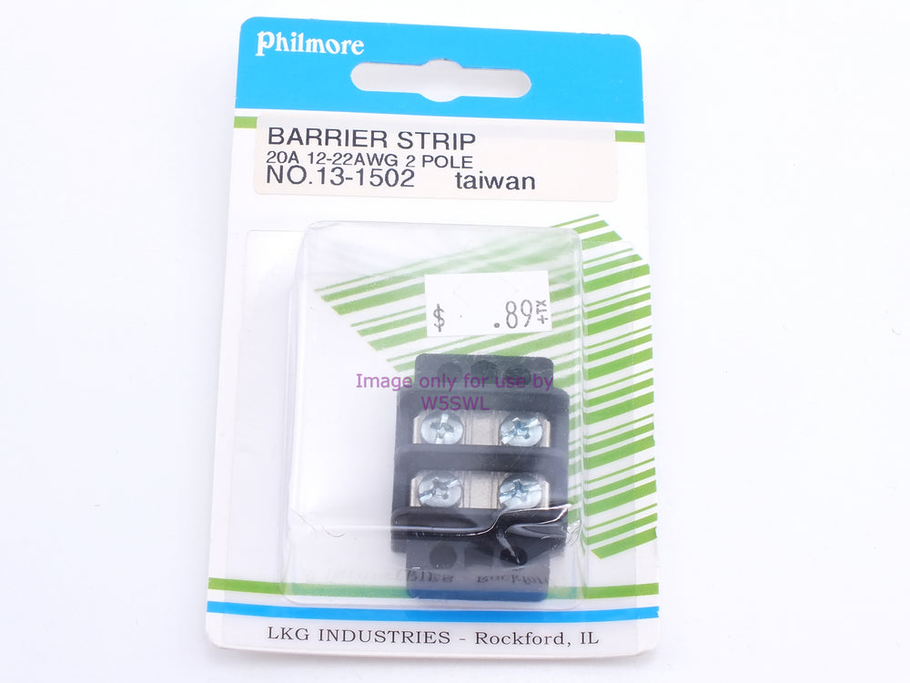 Philmore 13-1502 Barrier Strip 20A 12-22AWG 2 Pole (bin92) - Dave's Hobby Shop by W5SWL