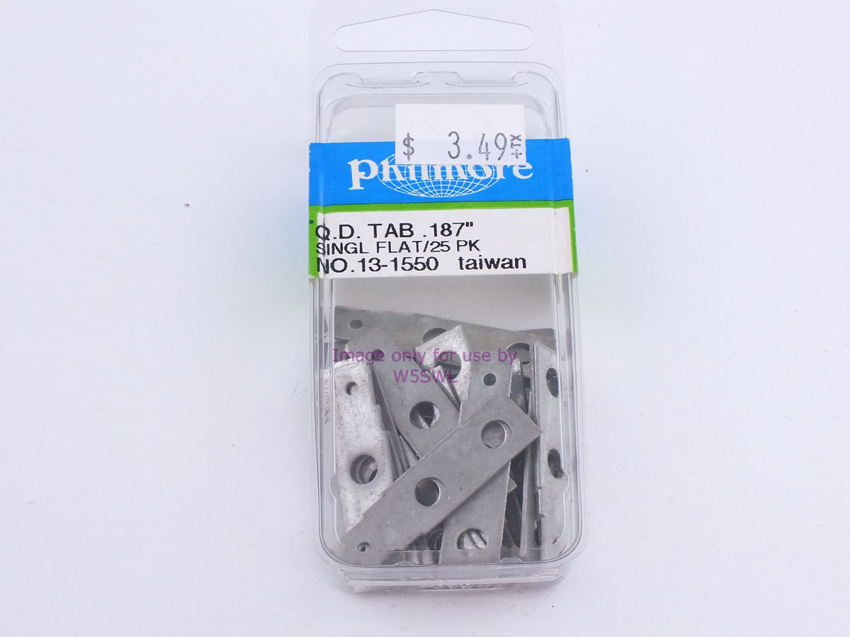 Philmore 13-1550 Q.D. Tab .187" Singl Flat/25 Pk (bin112) - Dave's Hobby Shop by W5SWL