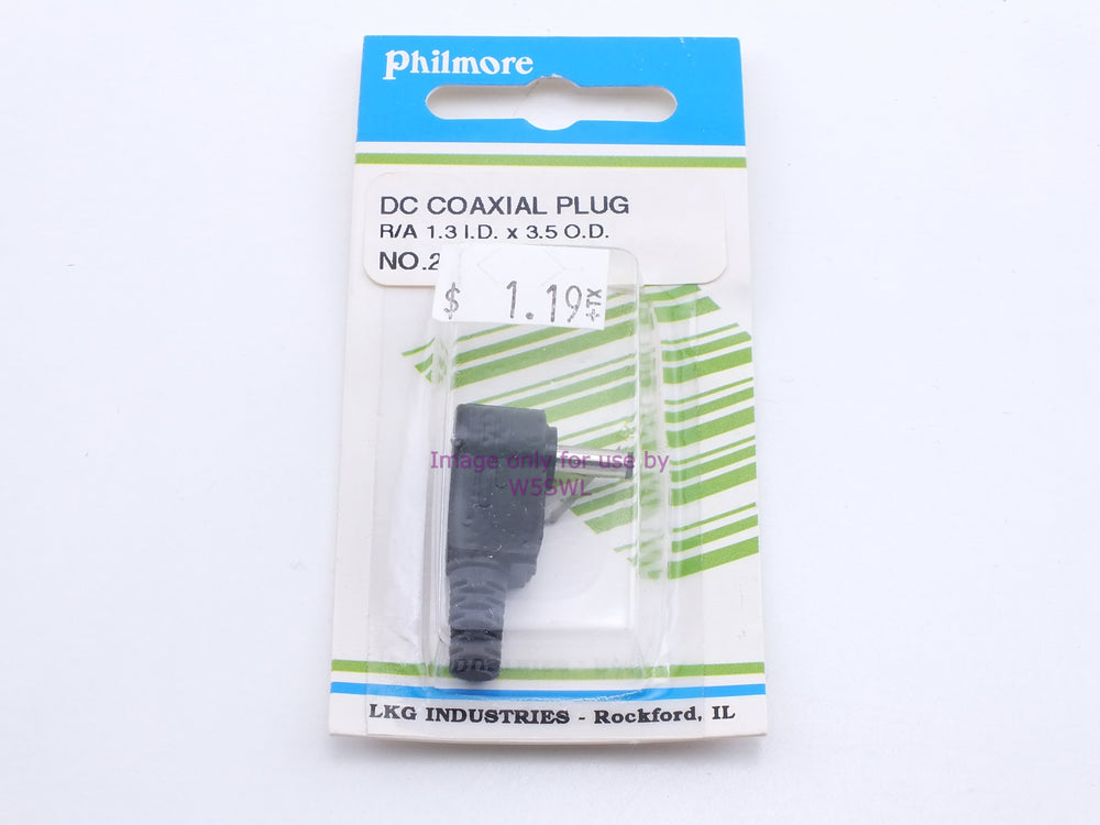 Philmore 2049 DC Coaxial Plug R/A 1.3 I.D. x 3.5 O.D. (bin33) - Dave's Hobby Shop by W5SWL