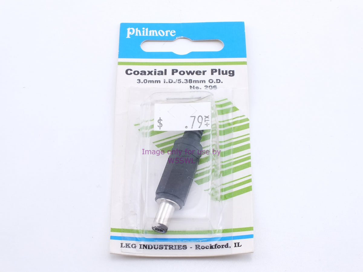 Philmore 206 Coaxial Power Plug 3.0mm I.D./5.38mm O.D. (bin30) - Dave's Hobby Shop by W5SWL