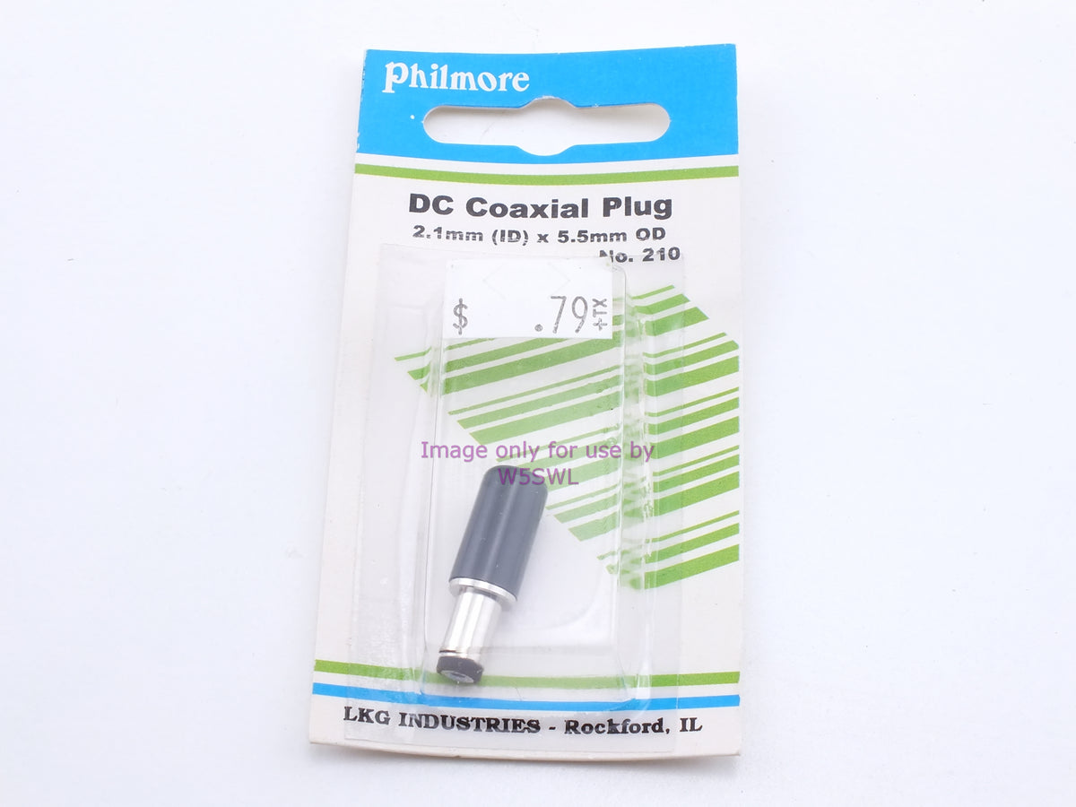 Philmore 210 DC Coaxial Plug 2.1mm (ID) x 5.5mm OD (bin33) - Dave's Hobby Shop by W5SWL