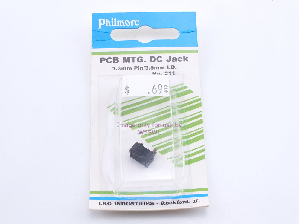 Philmore 211 PCB MTG. DC Jack 1.3mm Pin/3.5mm I.D. (bin30) - Dave's Hobby Shop by W5SWL