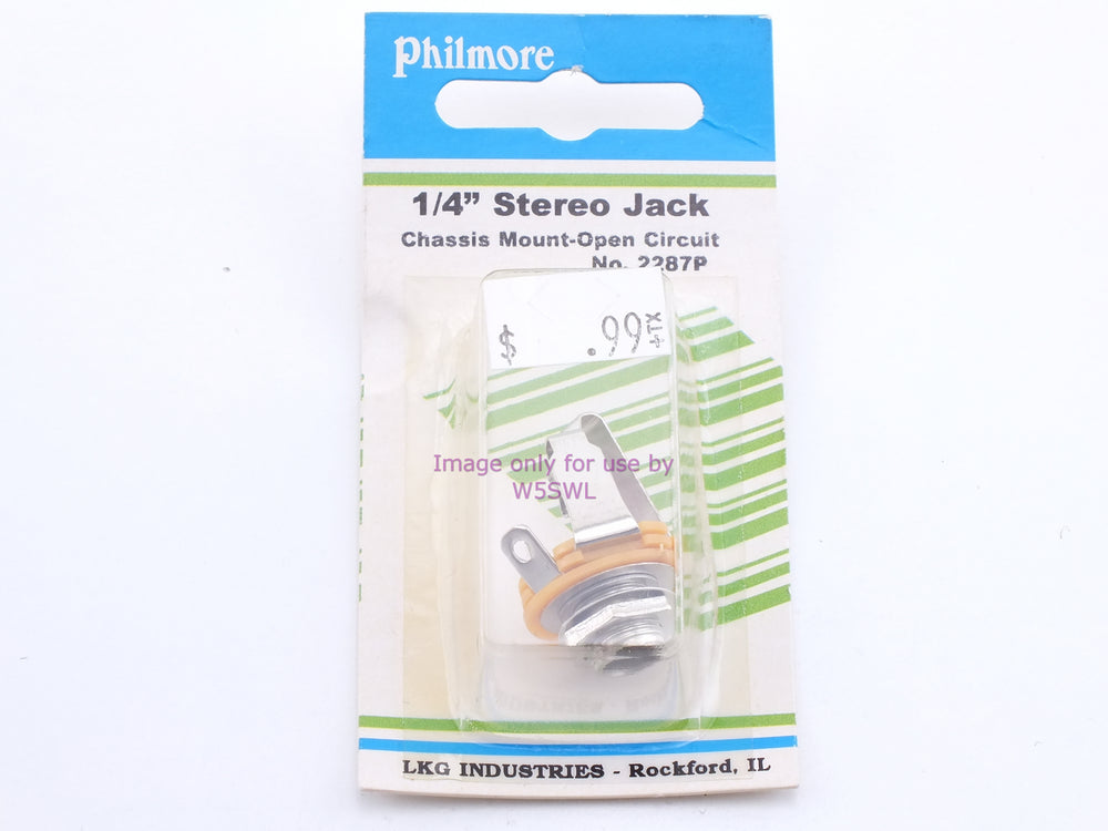 Philmore 2287P 1/4" Stereo Jack Chassis Mount-Open Circuit (bin34) - Dave's Hobby Shop by W5SWL