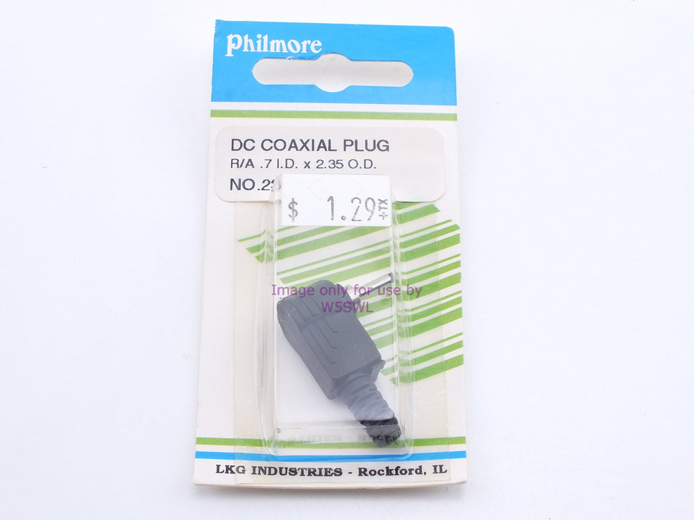 Philmore 2359 DC Coaxial Plug R/A .7 I.D. x 2.35 O.D. (bin33) - Dave's Hobby Shop by W5SWL