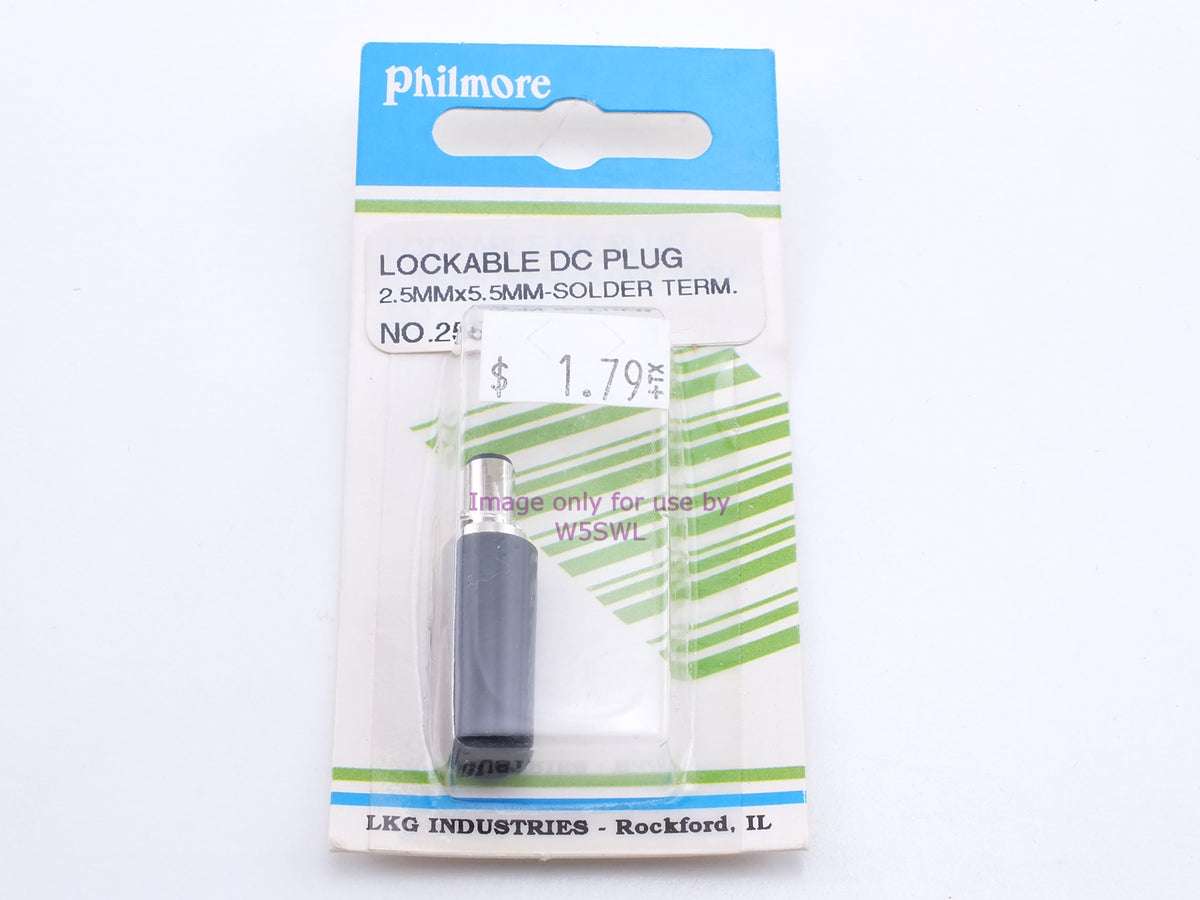 Philmore 2550 Lockable DC Plug 2.5MMx5.5MM-Solder (bin33) - Dave's Hobby Shop by W5SWL