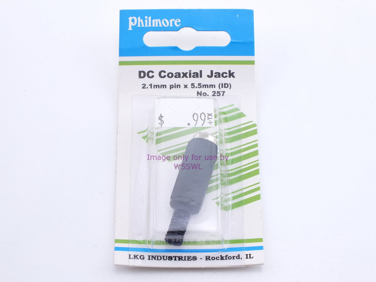 Philmore 257 DC Coaxial Jack 2.1mm Pin x 5.5mm (ID) (bin30) - Dave's Hobby Shop by W5SWL