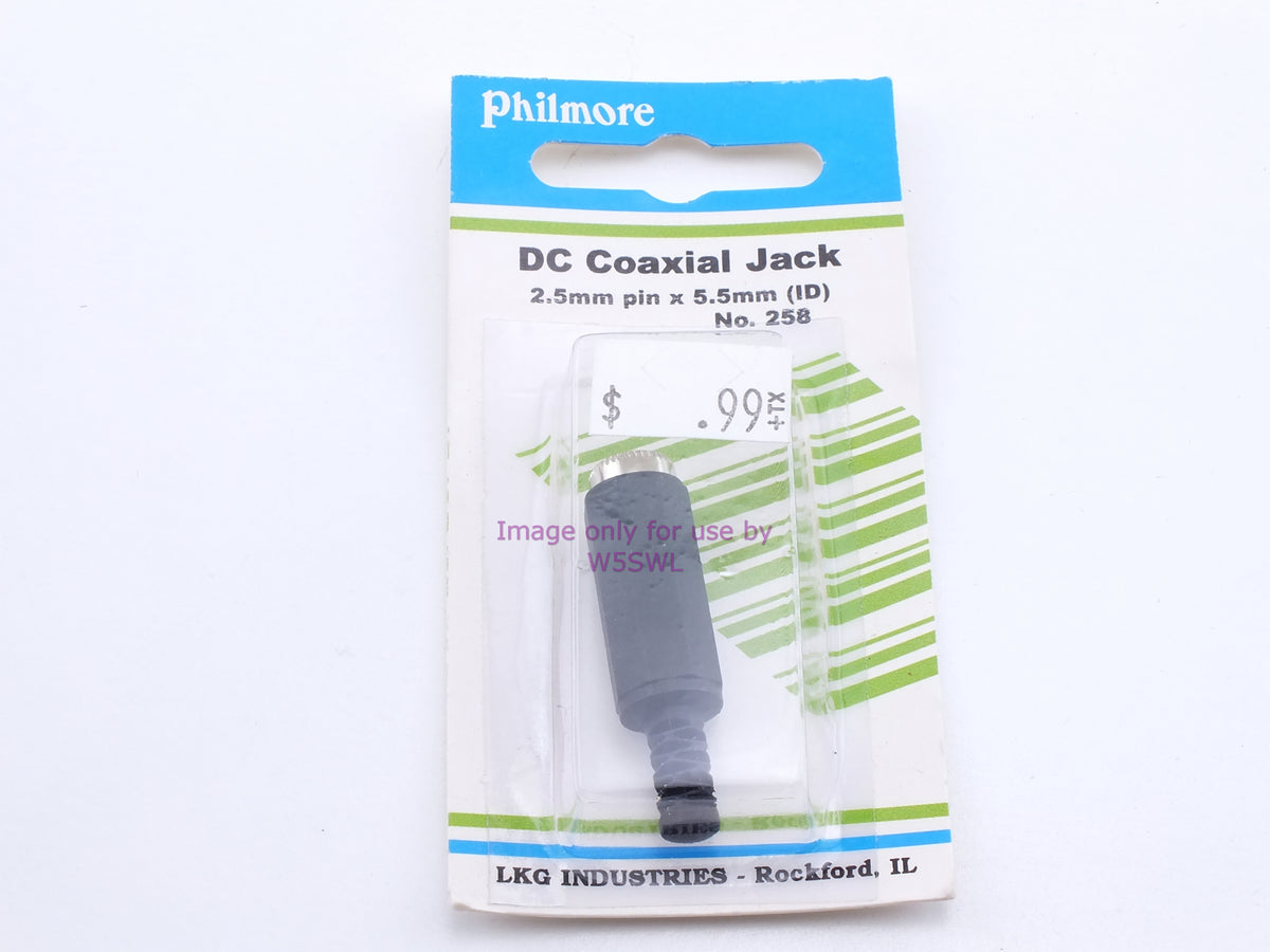 Philmore 258 DC Coaxial Jack 2.5mm Pin x 5.5mm (ID) (bin30) - Dave's Hobby Shop by W5SWL