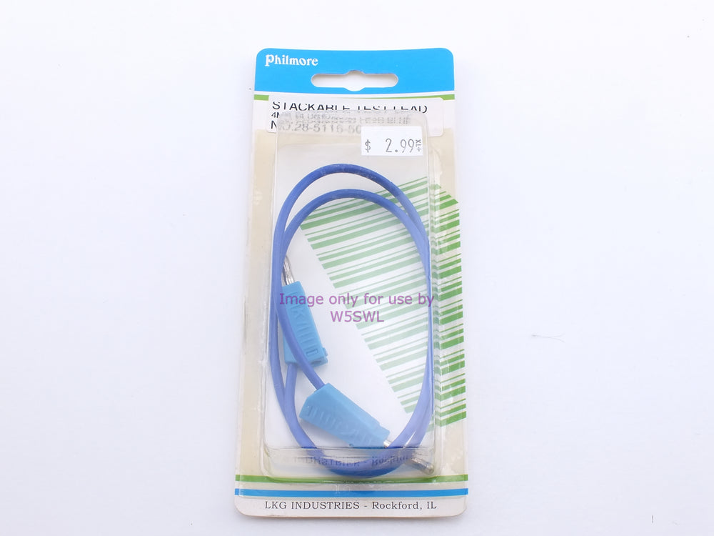 Philmore 28-5116-50 Stackable Test Lead 4mm Plugs/50CM Lead-Blue (bin40A) - Dave's Hobby Shop by W5SWL