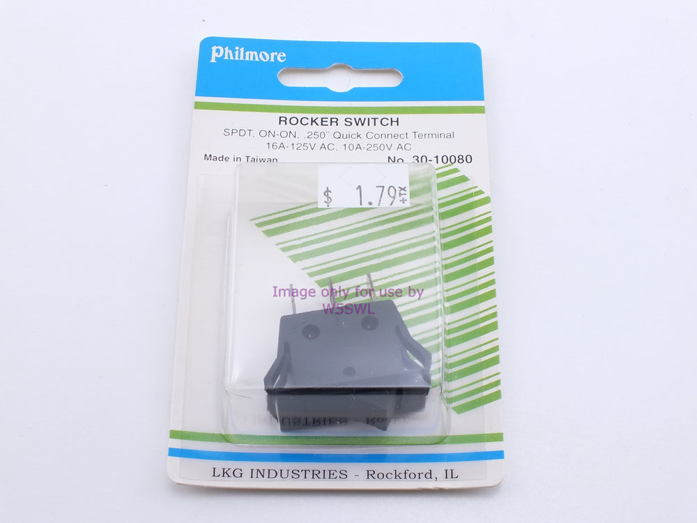 Philmore 30-10080 Rocker Switch SPDT On-On .250" Quick Connect 16A-125VAC (bin22) - Dave's Hobby Shop by W5SWL