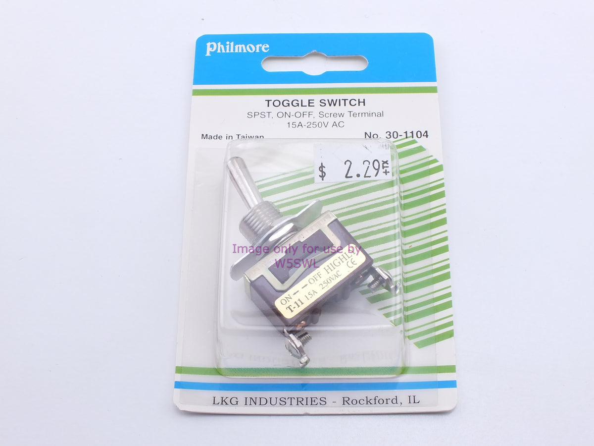 Philmore 30-1104 Toggle Switch SPST On-Off Screw 15A-250VAC (bin18) - Dave's Hobby Shop by W5SWL