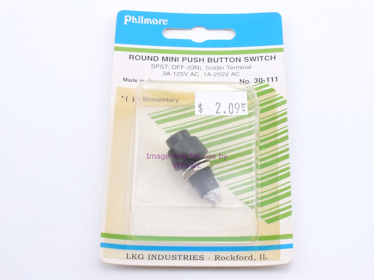 Philmore 30-111 Round Mini Push Button Switch SPST Off-(On) Momentary Solder 3A 125VAC (bin14) - Dave's Hobby Shop by W5SWL