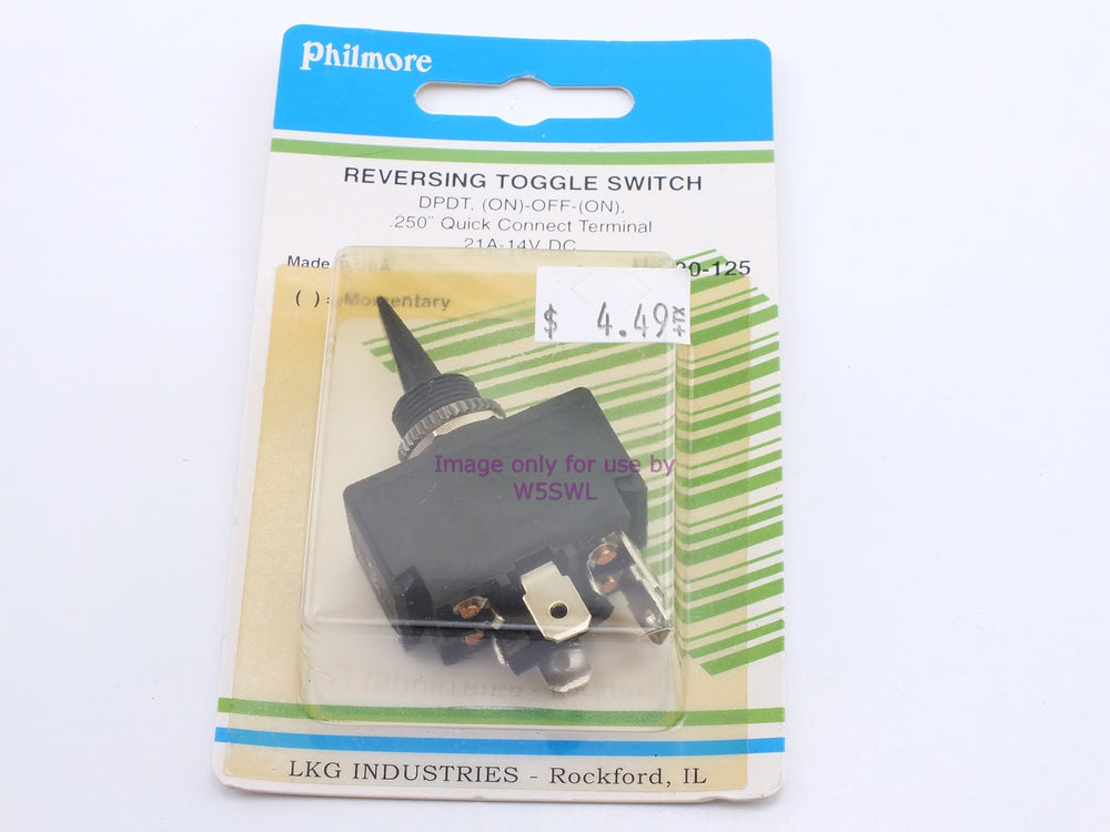 Philmore 30-125 Reversing Toggle Switch DPDT (On)-Off-(On) 21A 14vdc (bin15) - Dave's Hobby Shop by W5SWL