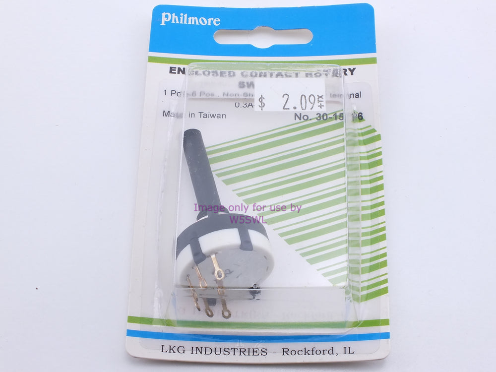 Philmore 30-15106 Enclosed Contact Rotary Switch 1 Pole-6 Pos. Non-Shorting Type Solder 0.3A-125VAC (bin24) - Dave's Hobby Shop by W5SWL