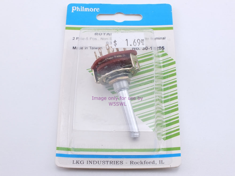 Philmore 30-15205 Rotary Switch 2 Pole-5 Pos. Non-Shorting Type Solder 0.3A-125VAC (bin25) - Dave's Hobby Shop by W5SWL