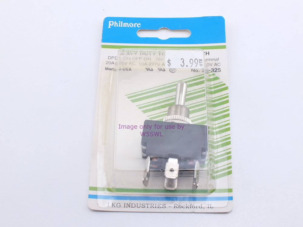 Philmore 30-325 Heavy Duty Toggle Switch DPDT On-Off-On .250" Quick Connect 20A-125VAC (bin17) - Dave's Hobby Shop by W5SWL