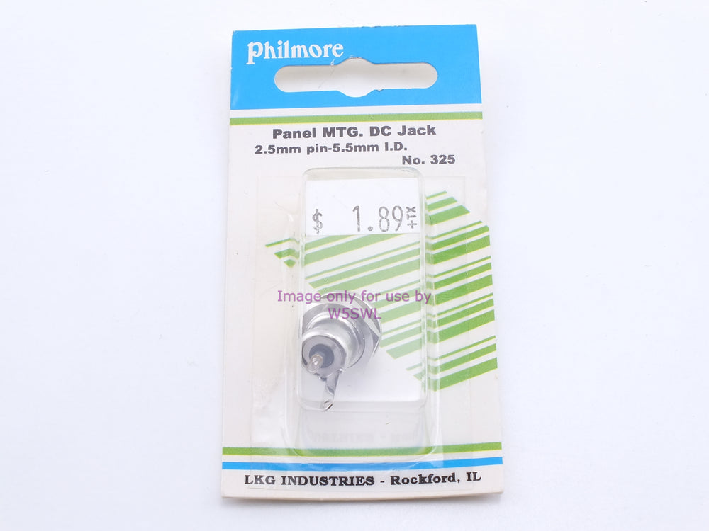 Philmore 325 Panel MTG. DC Jack 2.5mm Pin-5.5mm I.D. (bin31) - Dave's Hobby Shop by W5SWL