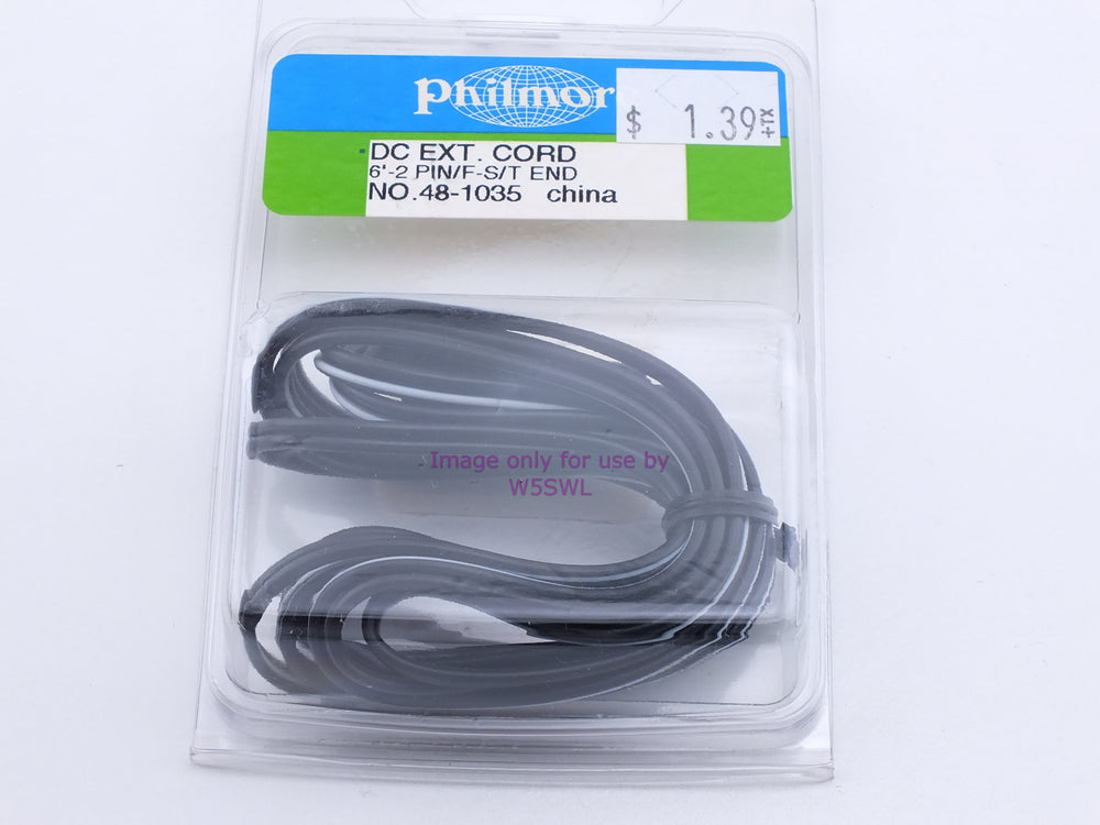 Philmore DC Ext Cord 6ft 2 Pin F to S/T End (bin5) - Dave's Hobby Shop by W5SWL