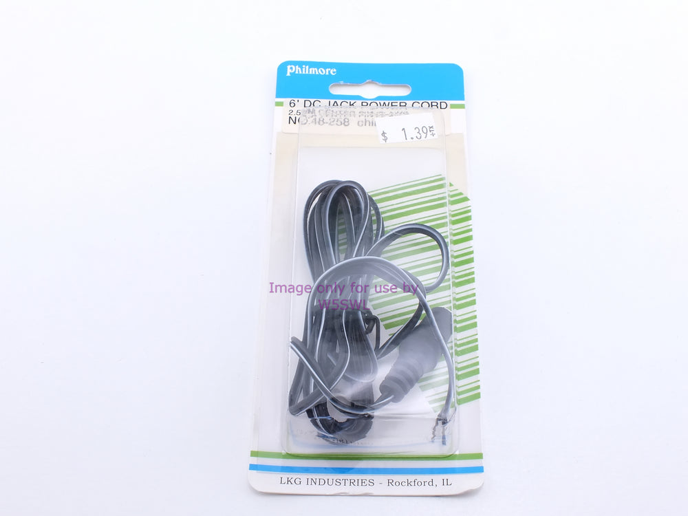 Philmore 48-258 6ft DC Jack Power Cord 2.5mm Center Pin 22awg (bin4) - Dave's Hobby Shop by W5SWL