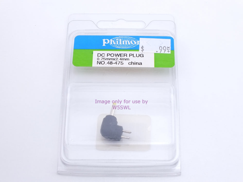 Philmore 48-475 DC Power Plug 0.75mm x 2.4mm (bin3) - Dave's Hobby Shop by W5SWL