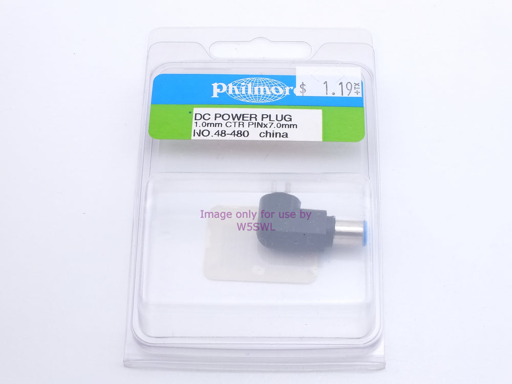 Philmore 48-480 DC Power Plug 1.0mm CTR Pin x 7.0mm  (bin3) - Dave's Hobby Shop by W5SWL