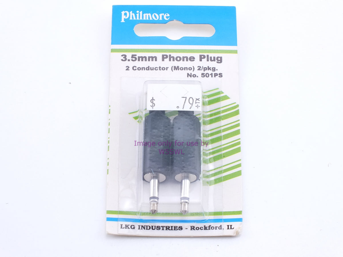 Philmore 501PS 3.5mm Phone Plug 2 Conductor (Mono) 2/pkg. (bin35) - Dave's Hobby Shop by W5SWL